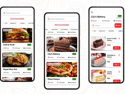 Food delivery app screens android screen app appscreen design food foodapp fooddelivery mobileapp mobileui ui