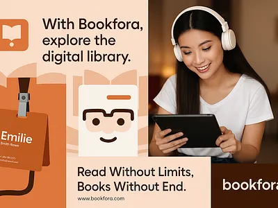 Digital Library Experience with Bookfora – Read Without Limits A 3d animation brand branding cardboard design digitalbooks direction ebookplatform graphic design illustration learningplatform logo mobilelibrary modernillustration motion graphics ui uiuxdesign