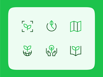 Plant UI Icons | Practice Set eco icon design icon set iconography plant app plat ui icons visual design