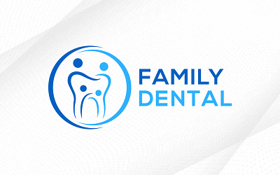 Family Dental Logo Design, orthodontics logo happy teeth logo toothache