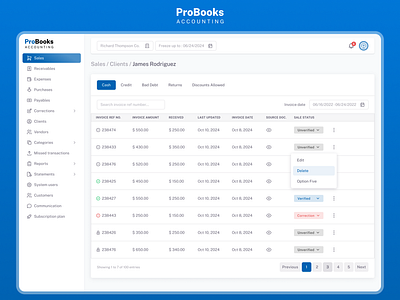 ProBooks Accounting: Account Management Platform for Businesses accounting ui ux web app