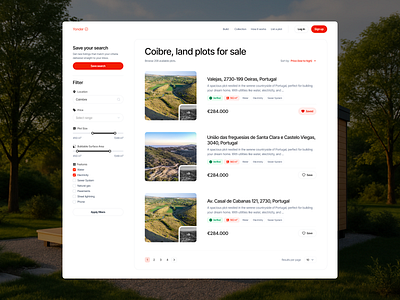Search Page UI for land plots figma listview product design propertylisting realestate search ui ux