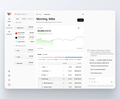 Modern Fintech Dashboard UI — Track, Analyze branding clean dashboard design graphic design minimalist ui ux