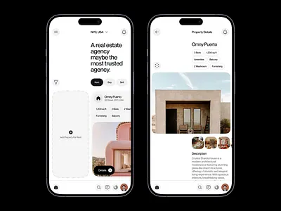 Casaon — UI/UX for Real Estate Mobile App Design aesthetic ui app design home rental app house finder ui housing app intuitive ui minimal design mobile app modern design product design property app property listing app real estate app real estate mobile real estate ui real estate ux rent and buy app uiux design user centered design waxyweb