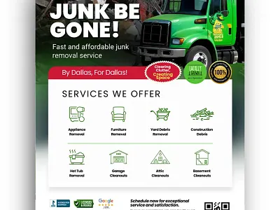 Junk Removal Advertising Flyer Template – Canva Editable Design canva template flyer flyer design flyer template junk removal junk removal flyer junk removal flyer template