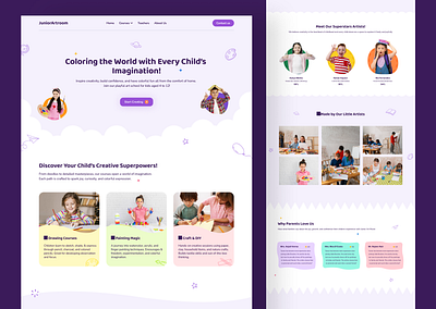 JuniorArtRoom – Online Art School for Kids graphic design kidsuidesign ui uidesign uxdesign