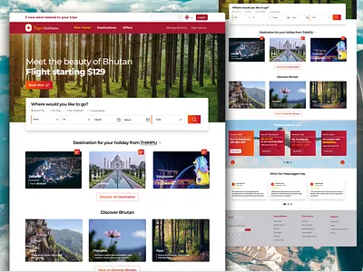 Tiger Airlines – Flight Booking Website Concept airline airlines booking flight holiday homepage plabe red travel web design
