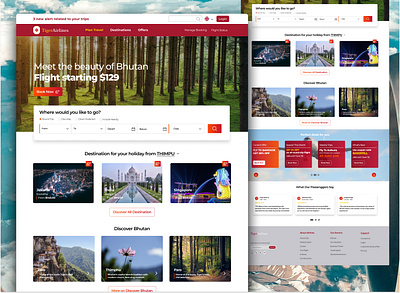 Tiger Airlines – Flight Booking Website Concept airline airlines booking flight holiday homepage plabe red travel web design