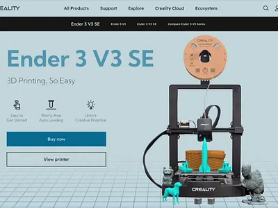 Parallax Animation, 3D Printer Landing Page Redesign 3d printer animation design landing page parallax animation prototype redesign ui design user flow