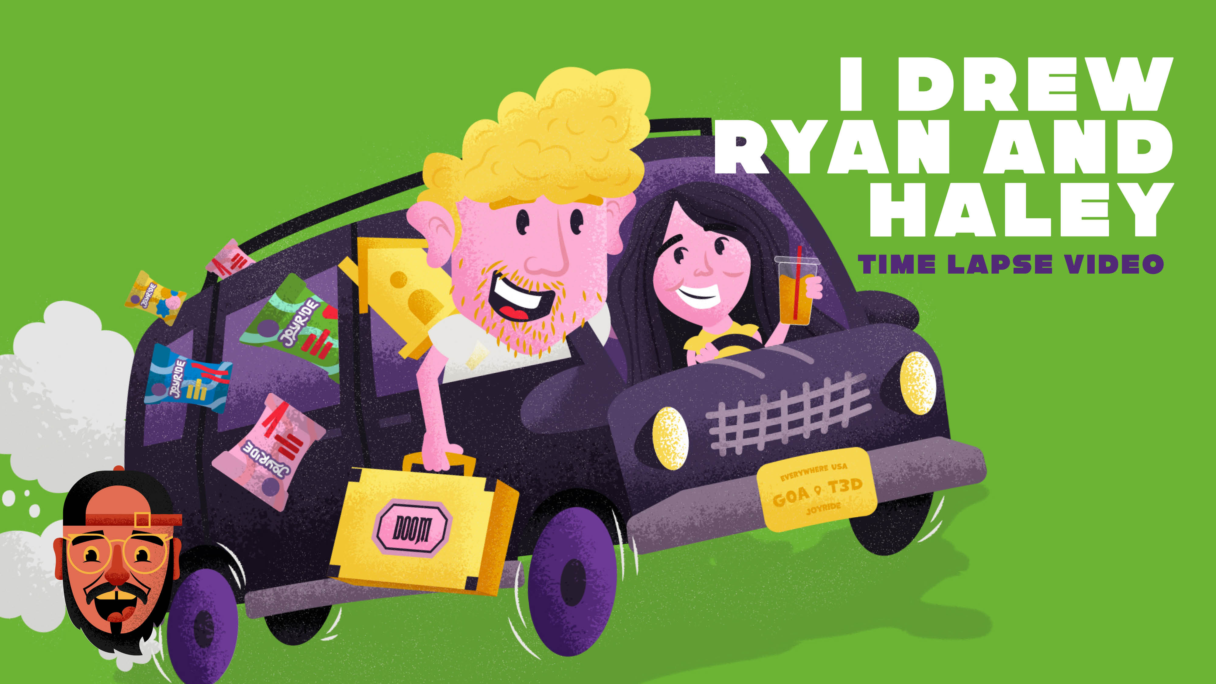 Time Lapse - Ryan and Hayley Sketch and Digital Illustration 50 states 50 states in 50 days america hayley pham joyride minivan ryan trahan ryan trahan 50 states st judes time lapse van wheel of doom youtube creators youtube ryan
