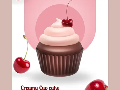 Cherrylicious Delight aestheticposter chococherry colorpalettelove creamycupcake creativedesign cupcakelove designinspiration dessertdesign dribbbledesign foodiegraphics foodposter posterdesign