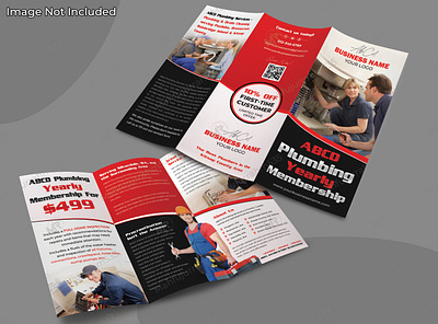 Plumbing Services Trifold Brochure Design heating brochure
