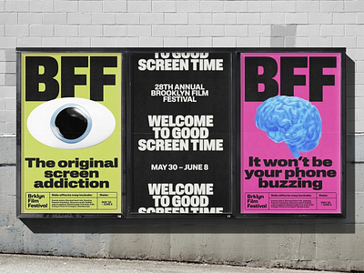 Brooklyn Film Festival: Good Screen Time brand brand poster branding brooklyn campaign colorful creative creative design design film film festival graphic design logo modern screen time vibrant