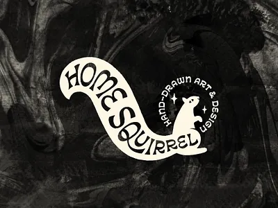 Home Squirrel Brand art brand branding forest funky graphic design hand drawn hand lettering illustration lettering logo michigan monochrome psychedelic squirrel stars swirl typography vintage watercolor