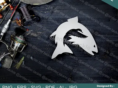 Trout Fish Duck Fishing Hunting Logo angling art