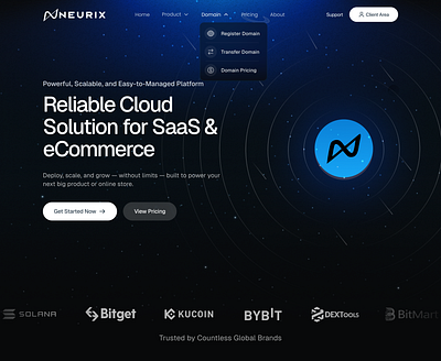 Neurix - Cloud Service Landing Page cloud service landing page ui ux