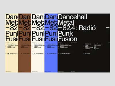 Dancehall Meta: Radio Punk Fusion brand brand identity branding color palette creative review design experimental graphic design layering layers logo magazine cover music genre typo typographic design typography