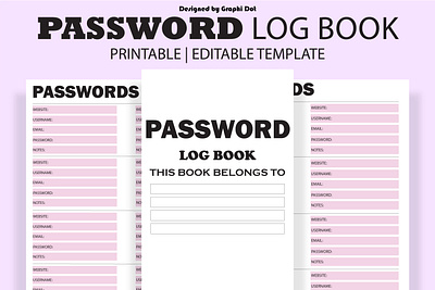 Password Tracker Printable, Password Log website