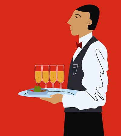 Waiter cartoon editorial man people restaurant waiter