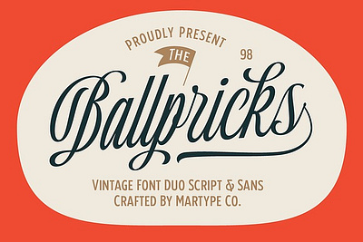 Ballpricks - Vintage Font Duo ballpricks vintage font duo bold branding classic design font illustration modern retro script bundle script font with swash serif vintage vintage font vintage sans
