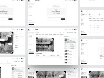 Dental Clinic App Wireframes clinic crm dashboard wireframe dental report dentist emr hospital patient detail patient management saas dental saas design ui upload ux web app website