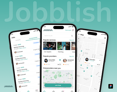 Jobblish - Freelance Service Marketplace app branding design freelance freelancing marketplace mobile app services ui uiux design zeepalm