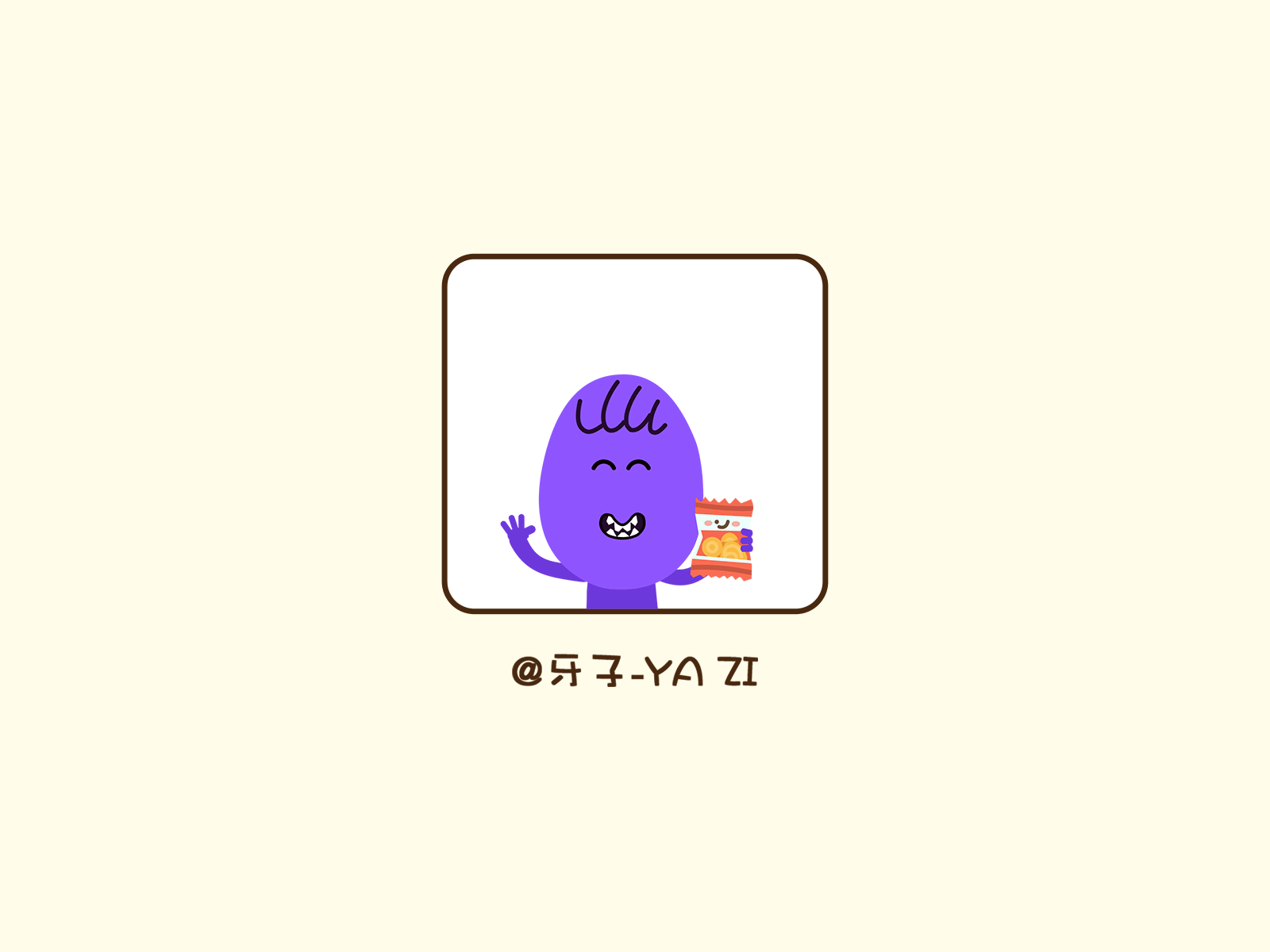 Ya Zi animation branding characters flat illustration stickers