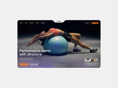 Hero Design for a Training Platform fitness fitness design hero hero design joga minimal design pilates ui ui design web design workout