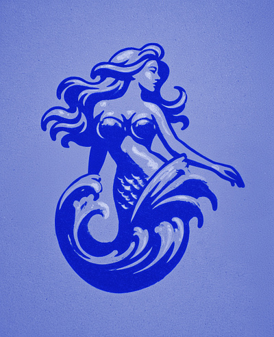 Mermaid branding design fish girl graphic design icon illustration logo logo design marmaid ocean siren vector water woman