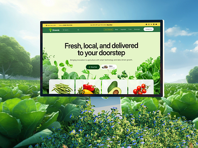 Farming website header design design interface product service startup ui ux web website