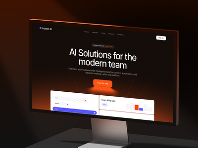 Team management SaaS website header design design interface product service startup ui ux web website