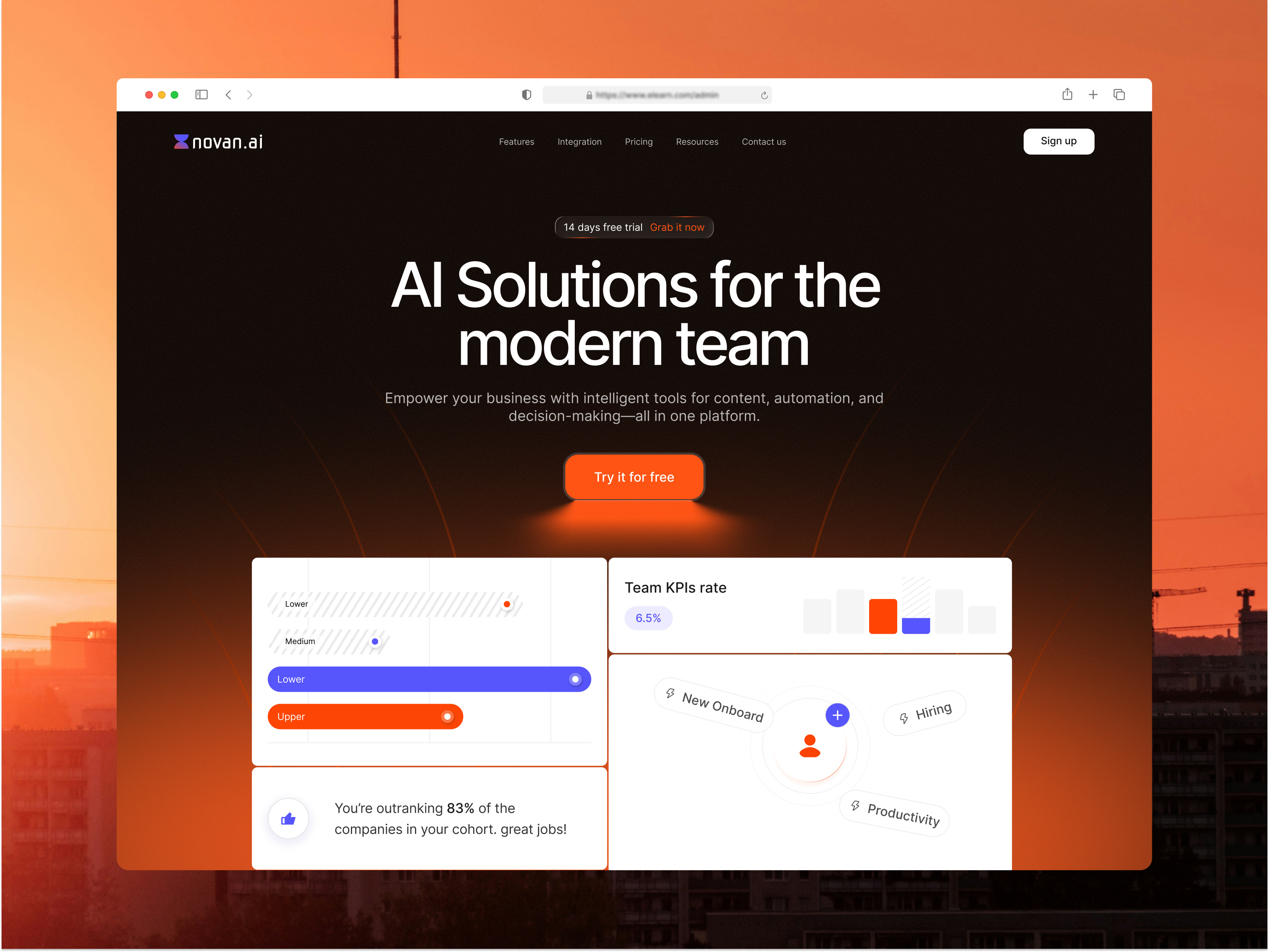 Team management SaaS website header design design interface product service startup ui ux web website