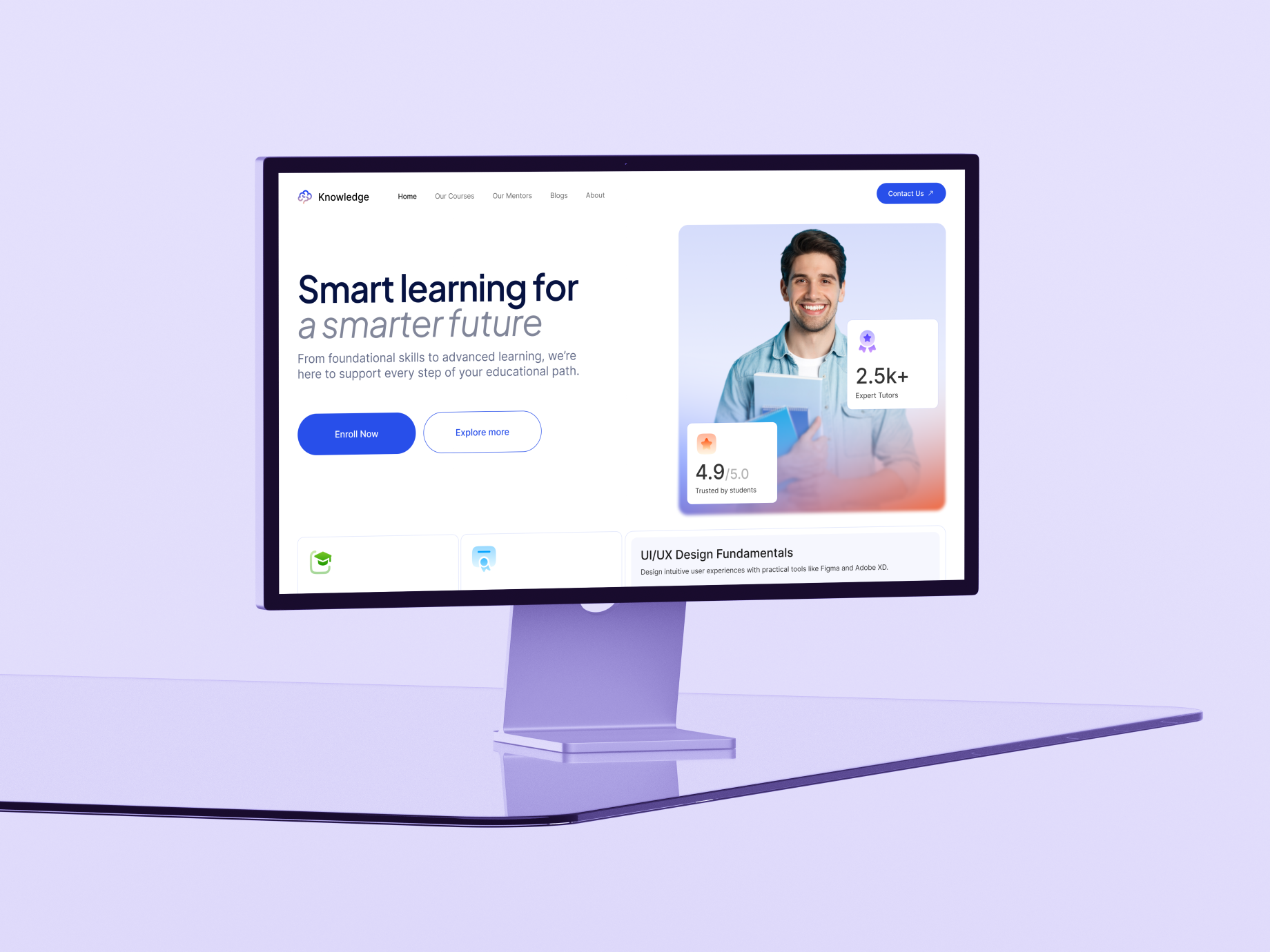 eLearning website header ui design design interface product service startup ui ux web website