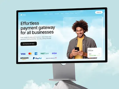 Payment gateway website header design design interface product service startup ui ux web website