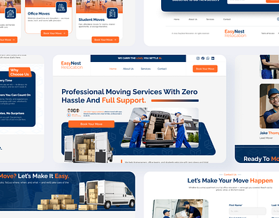 EasyNest Relocation Website Design company design figma moving services ui ux website