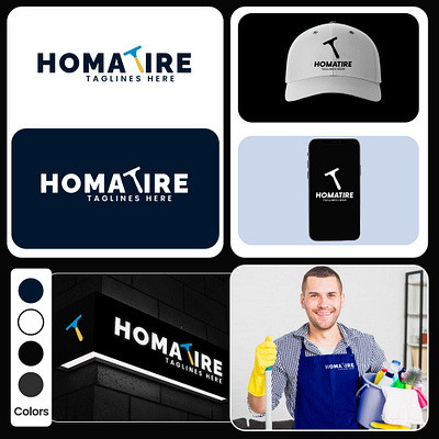 Homatire – Cleaning Services Logo design branding cleaning cleaning logo graphic design letter logo logo