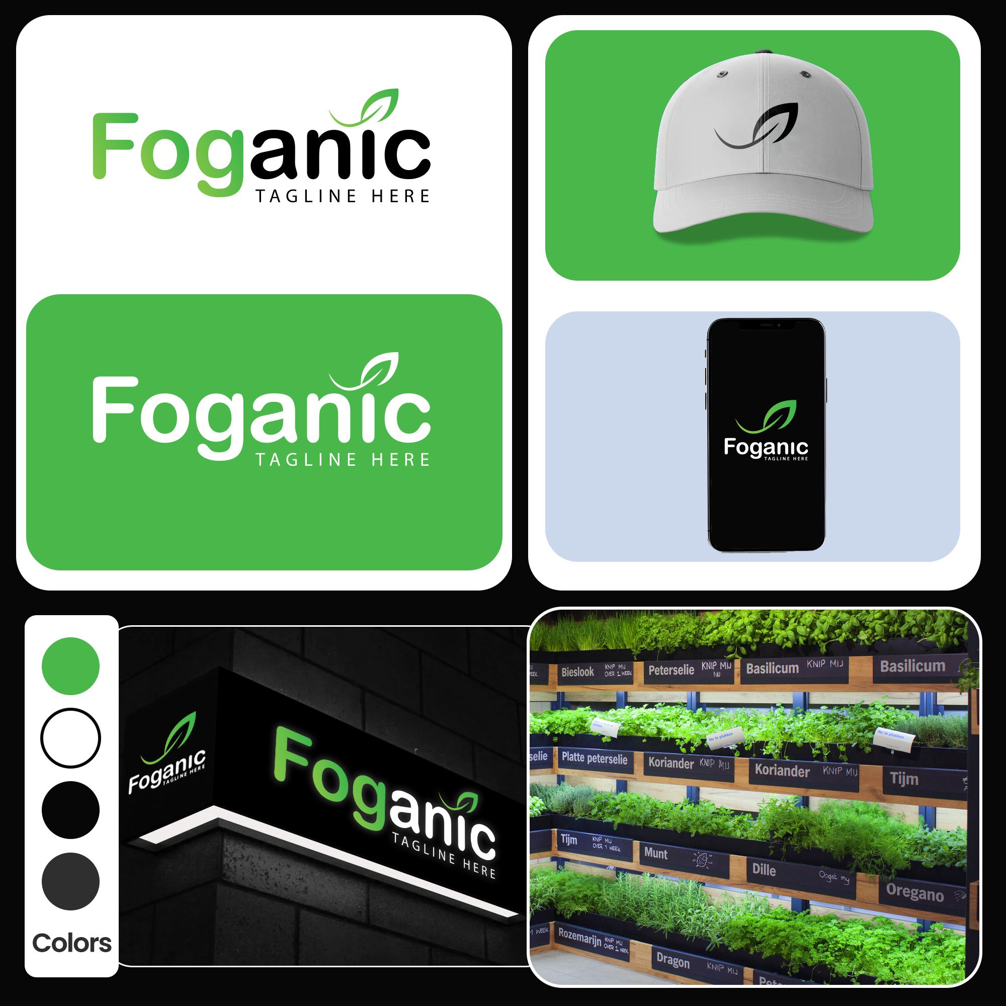 Foganic – Organic & Farming Identity logo design 3d branding design gardening logo graphic design logo motion graphics