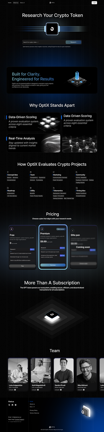 OptiX – AI-Powered Crypto Research Platform crypto research token ui ux web3