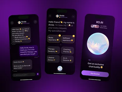 Voice and Text Interaction AI App ai app artificial intelligence dark mode dark theme design ui uiux ux