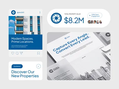 Zera 360 Real Estate Branding brand brand guidelines brand identity brand sign branding business graphic design identity letterhead logo logo design logo designer logotype marketing social media social media design startup stationary visual identity