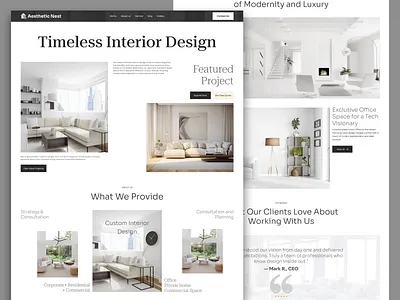 Interior Design Studio Website apps branding clean design interior design interior design studio uiux ux web design website