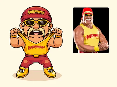 Hulk Hogan Tribute ✨ athlete body branding character doodle fanart fight flat hulk hogan hulkamania icon illustration legend logo man muscle sports wrestler wrestling wwe