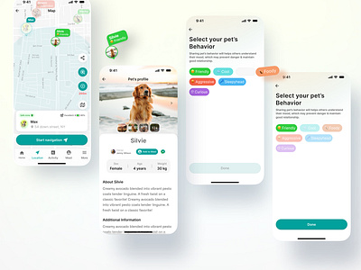 Paw track -v3 (Live navigation + Pets status) 3d branding clean cool fintech gps landing page minimal mobile app navigation pet pet tech popular real app sas smartphone top design tracker ui ui design