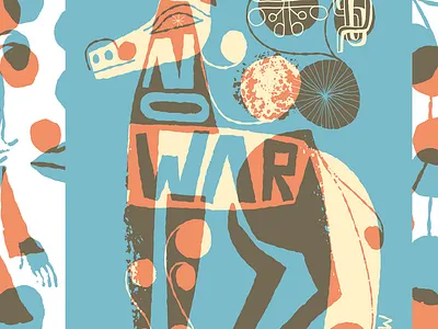 nO waR art design folk illustration