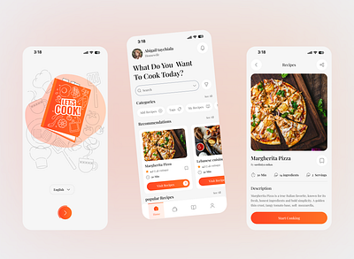 Food Recipe Mobile App app recipes appdesign cook cooking cooking app food recipe app foodapp foodui mobile design recipe recipe app ui uiux ux