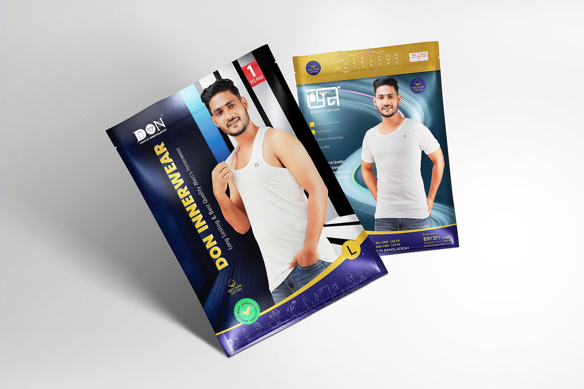 Men's Undergarment Packaging Design behanceportfolio branding men vest packet packaging design pouch design print print design undergarments