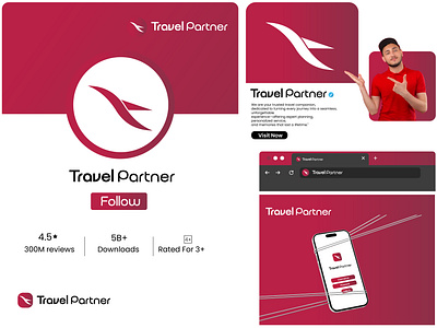 Logo name : Travel Partner adobe branding design graphic design illustration logo