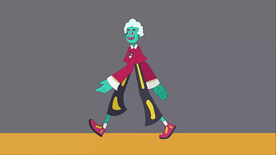 Funky walk 1 - Larry animation character design illustration motion graphics