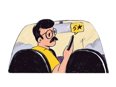 5 star rating- Rapido branding cab color design driver flat graphic design icon illustration logo rapido ride sketch uber vector