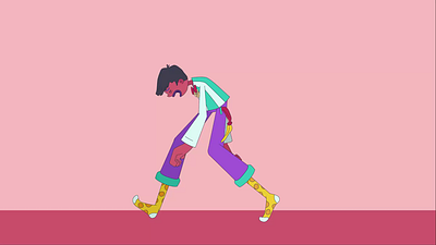 Funky walk 2 - Wala animation character design illustration motion graphics